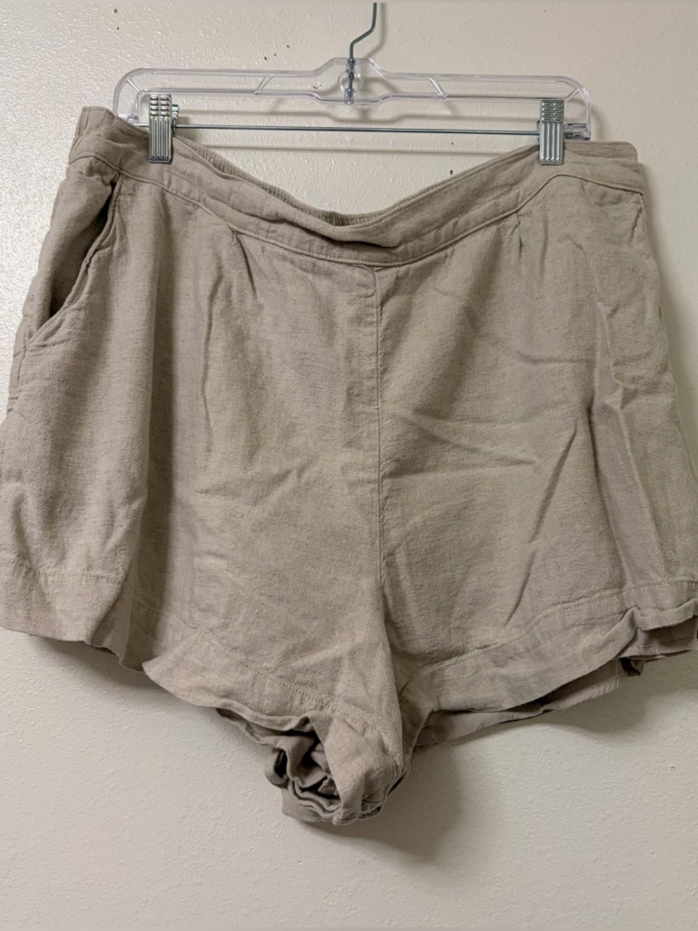 Abercrombie & Fitch Linen Blend Tan Shorts Casual Everyday Lined Shorts XL